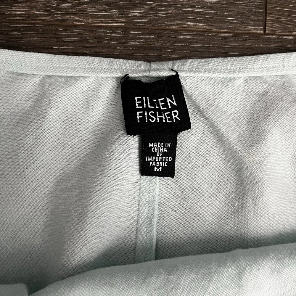 Eileen Fisher Skirt Womens Medium Mint Green Organic‎ Linen Flare Boho Lagenlook - Picture 2 of 6